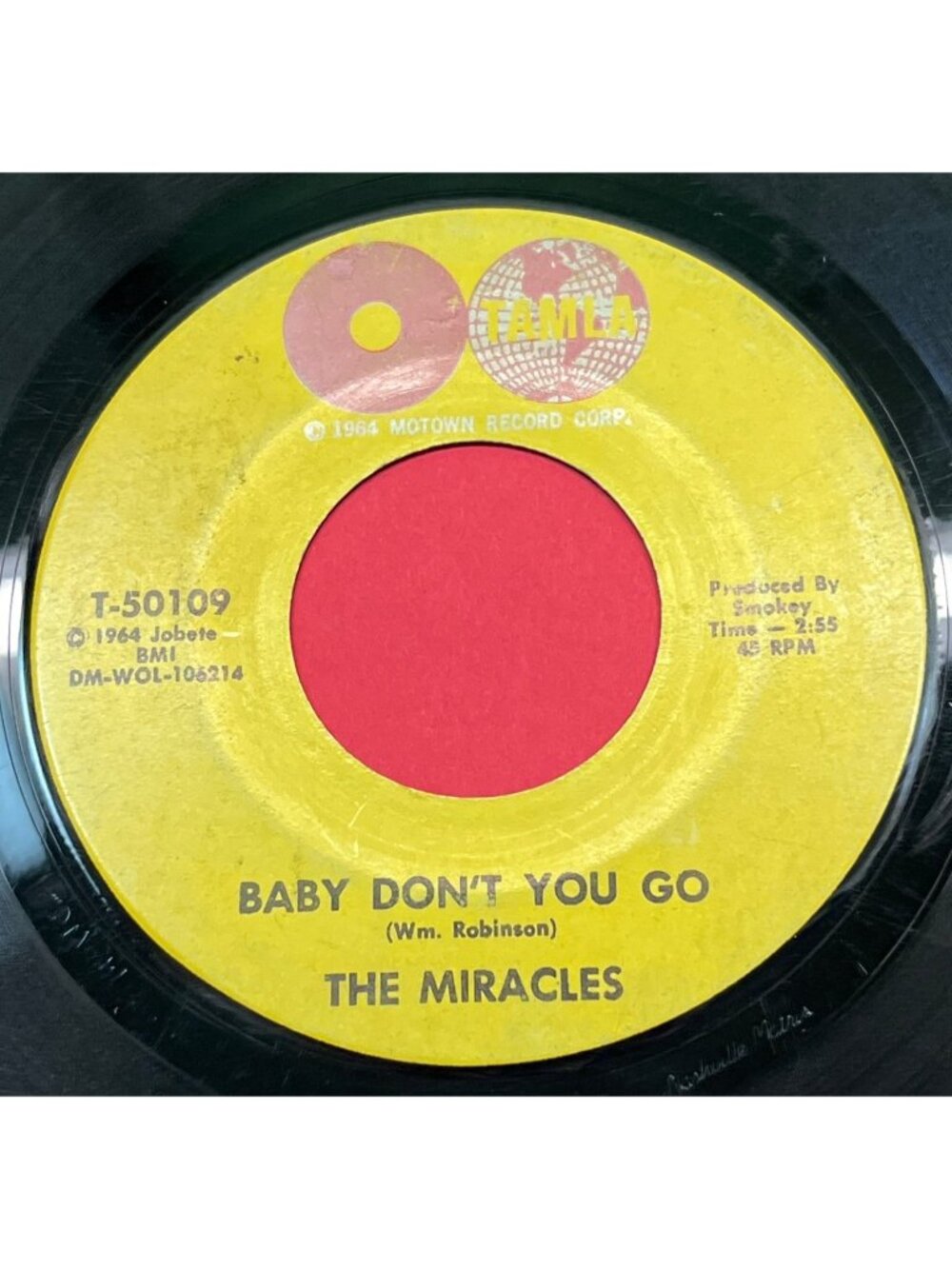 The Miracles Baby Dont You Go / Come On Do The Jerk 45 Vinyl 60s Soul Tamla